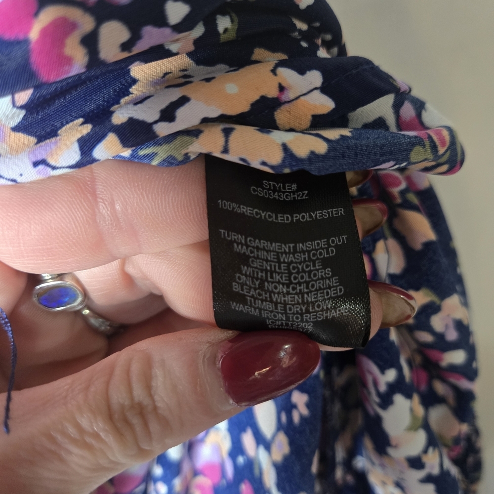 1X Sanctuary Multicolor Floral Skater Skirt Tiered Like New Elastic Waist Flowy - Picture 3 of 4